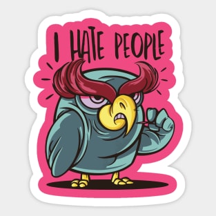 Owl who hates people Sticker